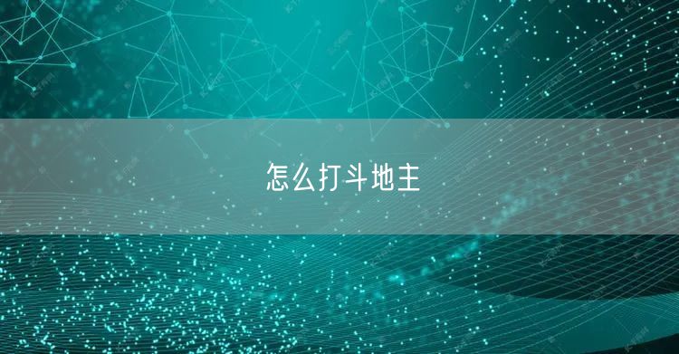 怎么打斗地主